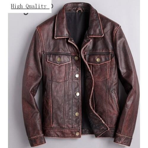 Streetwear Motorcycle Real Leather Jacket Men Fashion 2020 Korean Casual Cow Genuine Leather Coat Casual Fit Clothes 1806