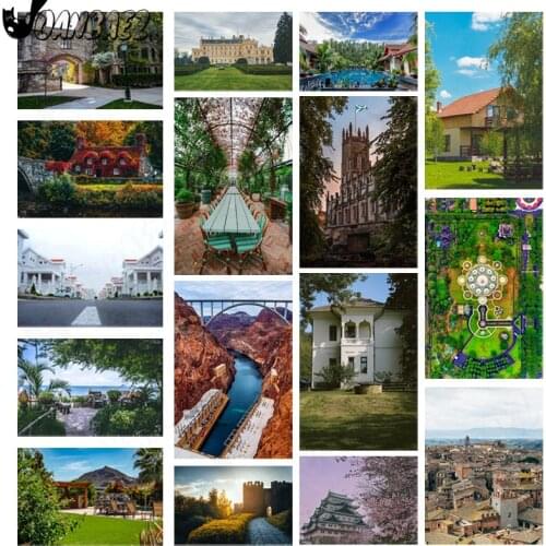 House Diamond Painting Numbers Dam Scenic Seck Kit Cross Stitch Embroidery 5D Diy Hand-Inlaid Wall Decoration Design