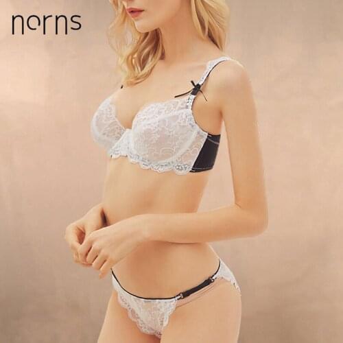 Norns Ultrathin Women Underwear Sexy Lace Bra Panty Set Transparent Lingerie Embroidery C D Cup Brassiere Plus Size Pink Bra