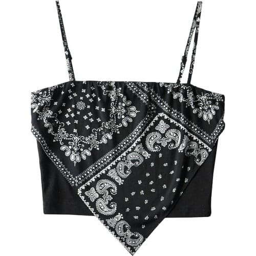 2021 new small sling female spring ins cashew flower self-cultivation inside and outside wear black bf vest top tide