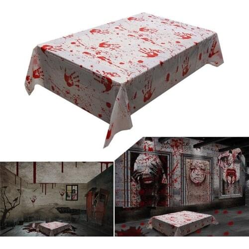 New Halloween Party Decoration Creative Halloween Decoration Horror Hand Print Blood Print Tablecloth Haunted House Props