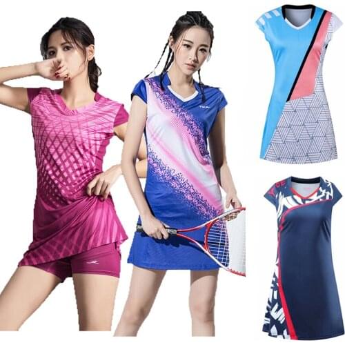 New European American Ladies Dress Quick-dry Tennis Skirt Badminton Skort Sports Short Skirt Anti-glare skirt With safe pant