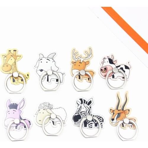 New Arrival 1 Piece Cartoon Animal Sheep Deer Horse Series Mobile Phone Holder Stand Universal ABS Finger Ring Phone Holder