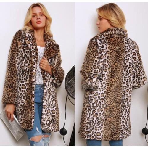 Autumn faux mink leather jacket womens winter thicken warm Leopard fur leather coat women slim jackets jaqueta de couro b30