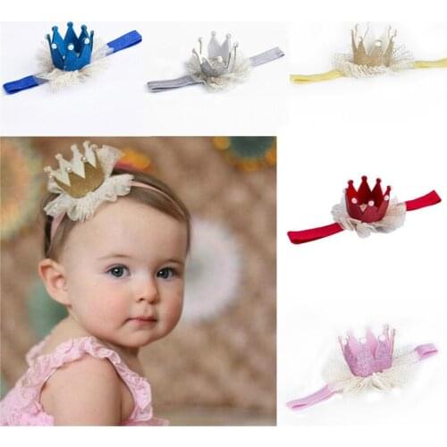 Newborn Crown Headband Gold princess crown Baby Girls Cute Hair Band Infant Kids Hair Accessories Children Photo Props 1pc