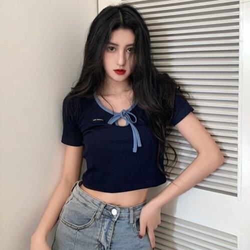 Женские короткие футболки PUNEMY China At AliExpress