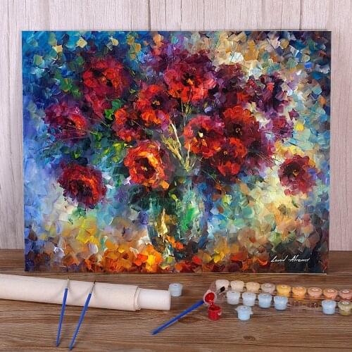 Roses Impression Paint By Numbers Complete Kit Oil Paints 40*50 Picture By Numbers Photo Paintings For Kids Art