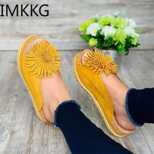 Slippers women summer flower flat beach sandals sexy open toe ladies shoes big size roman slides flip flops sandalias F90393