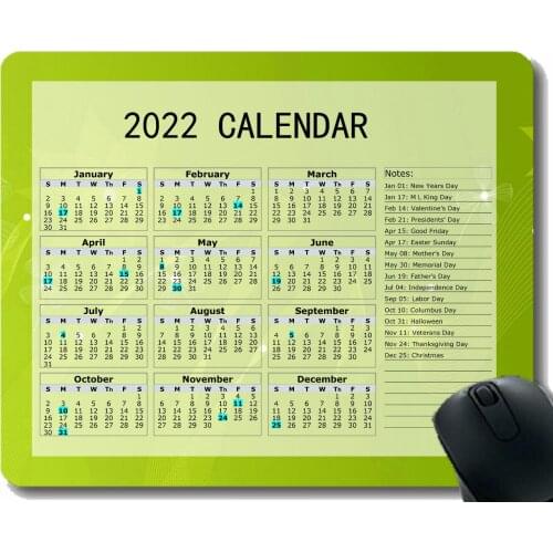 Special Design 2022 Calendar Mouse Pad,Light Glare Smudges Bright Mouse Mat for Office Computers Laptop Men Women