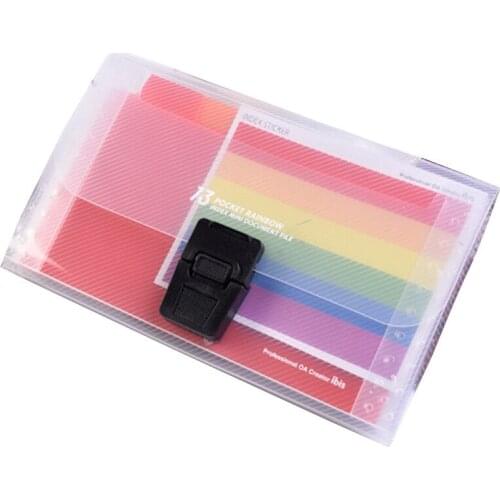 Kawaii 13 Cells A6 Mini Rainbow Organ Bag Pockets Expanding File Folder Organizer Portable Business File Office Supplies Folder