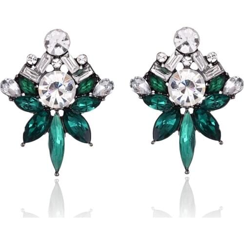 TODOX New Korean Personality Fashion Jewelry Earrings For Women Retro Geometric colorful Acrylic Crystal Female Elegant Earrings