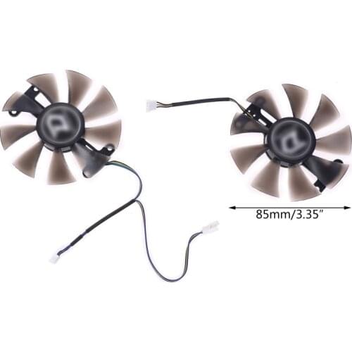 2x 85mm PLD10015B12H 0.55A RX580 RX590 for POWERCOLOR DATALAND Radeon RX 580 590 Graphics Card Cooling Fan