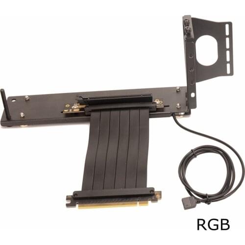 PCI-E 16X Graphics Card Vertical Kickstand Bracket 5V RGB LED with PCIe 3.0 GEN3 16x Riser Extension Cable 15CM 20CM 25CM