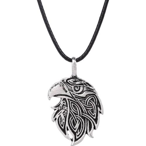 Viking Eagle Pendant Necklace Classic Punk High Quality Metal Animal Eagle Head Necklaces for Men Rock Biker Jewelry Gift