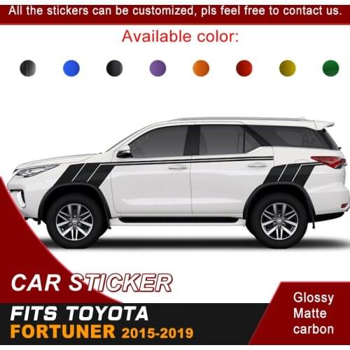 Fit For Toyota Fortuner 2015 2016 2017 2018 2019 Car Stickers Side Door Racing Stripe Graphic Vinyl Car Decoration Decals SUV