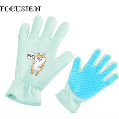 Suede silicone dog pet deshedding brush glove for animal wool combing cats pet hair glove pet grooming glove for cats comb