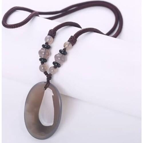 Women Beautiful Natural Stone Water Drop Pendant Necklace Long Necklaces Sweater Chain Jewelry