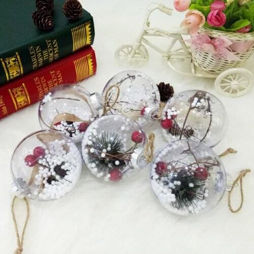 2pcs Spot Christmas Decorations Childrens Toys Transparent Plastic Christmas Ball Hotel Mall Christmas Tree Pendant