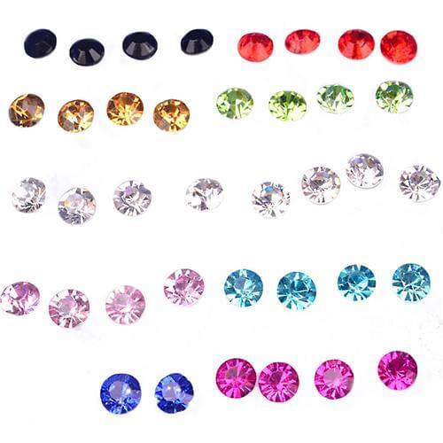 20 Pairs Women Shiny Rhinestone Allergy Free Ear Studs Fashion Earrings minimalist