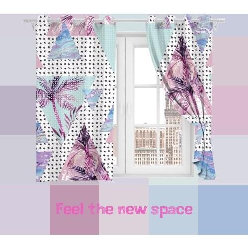 Perforated Hook 3D Blackout Curtains Romantic Nordic Style Custom Full Blackout Sunscreen Windows Bedroom Living Room Decoration