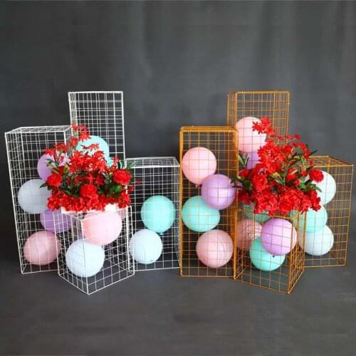 Wedding 4pcs grid plinth Iron square background stand table decoration road stage plinth