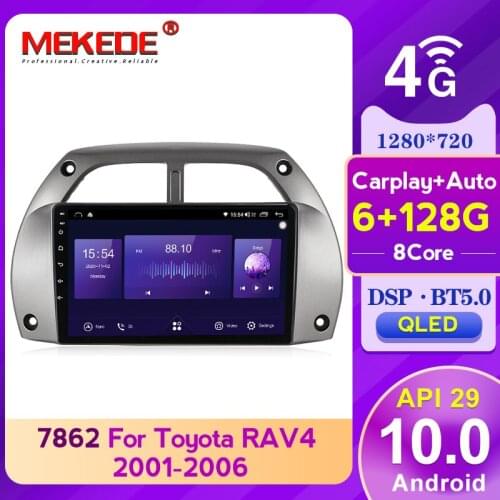 2din QLED screen Android10.0 6+128G Car Radio Multimedia Video Player For Toyota RAV4 RAV 4 2001-2006 carplay DSP 4G LTE BT5.0