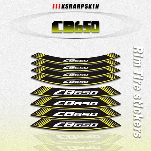 Free Shipping Motorcycle 17 inch wheel Stripe hub waterproof sticker MOTO Tire wheel Decals For Honda CB650 R cb650r cb 650r