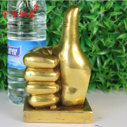 Yu Zhuo bronze copper copper crafts decorative Home Furnishing gesture thumb gesture office decoration