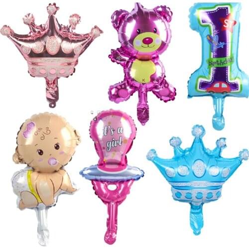CYUAN Mini Baby Shower Boys Girls Holiday Balloons Ocean Animal Foil Balloon Baby Birthday Party Decorations Helium Globos