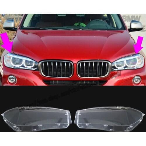 For BMW X5 F15 X6 F16 2014-2018 Headlight Headlamp Lens Cover Right&Left 2pcs high quality Car modification accessories