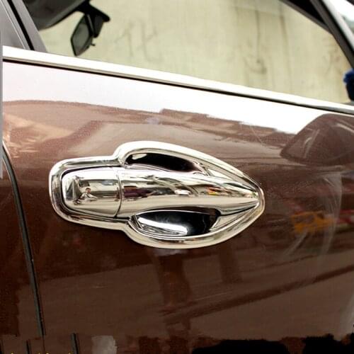 ABS chrome door handle door bowl trim for 2014 15 16 PEUGEOT 2008 car-styling plastic plating trim film decorat cover stickers