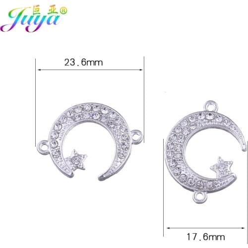 Juya DIY Muslim Jewelry Findings Islamic Crescent Moon Star Connect Charms Accessories For Allah Jewelry Making