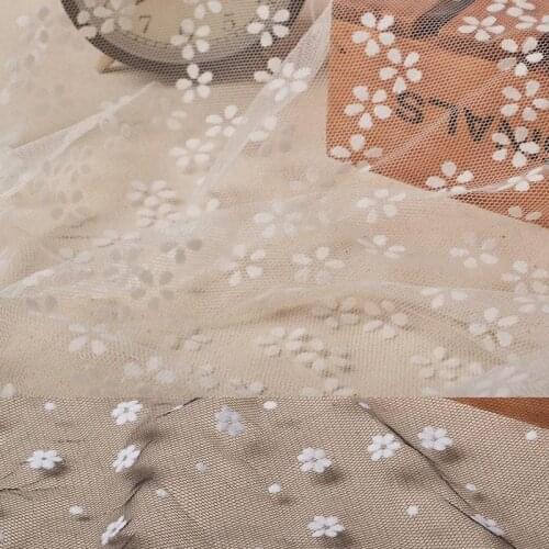Lace Fabric White Rose Soft Lace Dress Wedding Fabric 1.2m width 5yard
