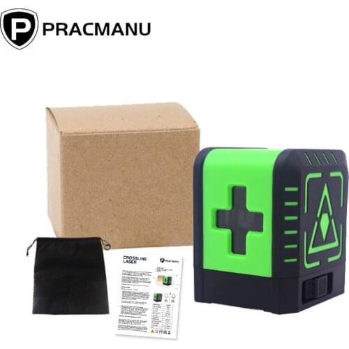 Pracmanu 2 Lines Laser Level Self Levelling Green Beams Laser Horizontal & Vertical Cross-Line with Magnetic Base