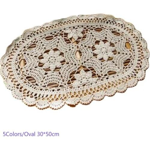 HOT DIY lace cotton place table mat pad cloth crochet cup doily tea coaster pot mug holder drink placemat kitchen accessories