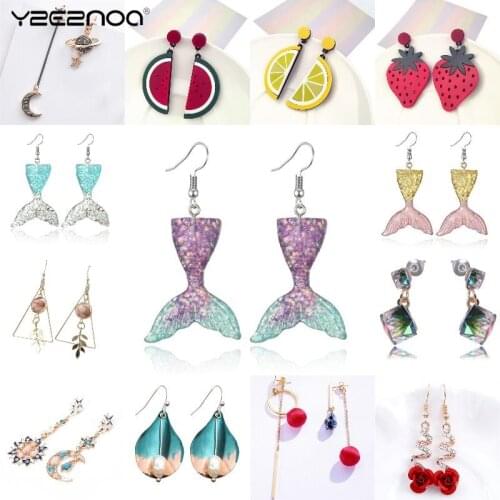 Handmade Cute Girls Gift Eardrop Eardrop Coke Drink Funny Koi Fish Goldfish Water Bag Dangle Earrings Fruit Strawberry Earring