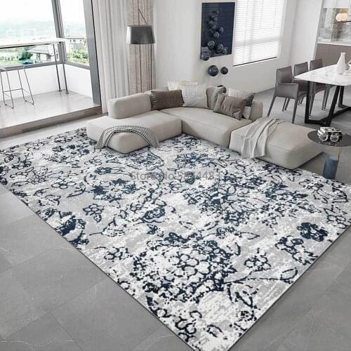 Fashion Modern Abstract Retro American Flower Flowers Blue Gray Living Room Bedroom Bedside Carpet Floor Mats