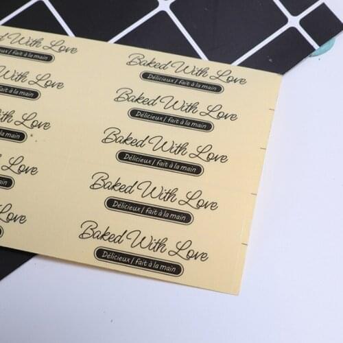 100pcs/lot ICE CREAM Cup Sticker Tasty Baked With Love Logo Sealing Sticker Paper Label DIY Decorative Scrapbooking Stickers