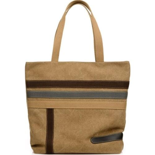 2020 New Trendy Handbag Large Capacity Canvas Bag Women Simple Hit Color Stitching Korean Shoulder Large Bag Female Shopping Bag