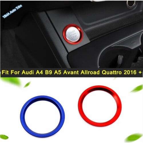 Engine Ignition Start Stop Push Button Key Switch Button Ring Cover Trim Fit For Audi A4 B9 A5 Avant Allroad Quattro 2016 - 2020