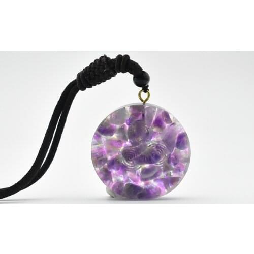 Reiki Energy Necklace Meditation Jewelry EMF Protection Orgone Pendant Sri Yantra Necklace 35mm