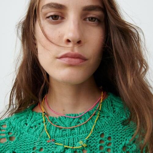 Vedawas New ZA Pack Of Beaded Necklace for Women 2021 Trendy Pearls Handmade Dragonfly Eyes Collar Choker Necklace Jewelry Gifts