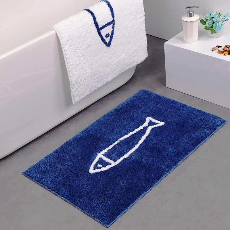 Rectangle Home Cartoon Fish Floor Mats Bedroom Bathroom Kitchen Non-slip Absorb Water Doormat Modern Book Room Area Rugs Carpet