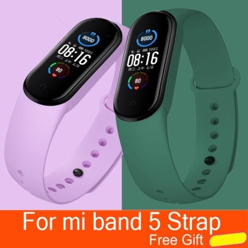 Strap For Xiaomi Mi Band 5 Silicone Wristband Bracelet Replacement For Xiaomi Band 5 MiBand 5 Wrist Color TPU Strap