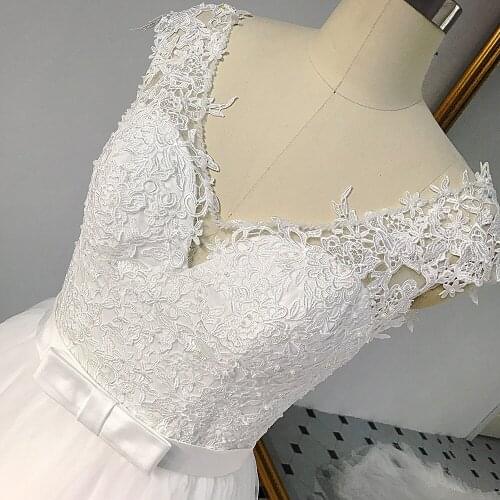 RSW544 Venice Lace Cape Sleeves Backless Wedding Dress V Neck