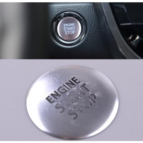 Silver Engine Start Stop Switch Ignition Push Button Cover Trim Aluminum Alloy Fit for Toyota Camry 2018 2019 2020 Translucen