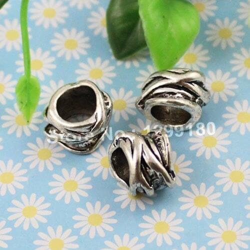 50pcs/lot Silver Tone Slider,for Bracelet Necklace Beads Watch Chain Beads DIY Accessories 12x15mm Hole:8mm (K00901)