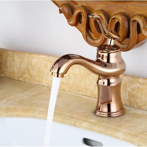 Bathroom Faucet Rose gold brown Black Brass Basin Wash Basin Solid Brass Faucets Single Handle Water Mixer Taps Bath Crane 12236