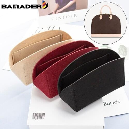 BAMADER Fits For Alma Bag Inner Bag Insert Organizer Travel Purse Makeup Handbag Storage Bag liner Felt Cloth Women Cosmetic Bag