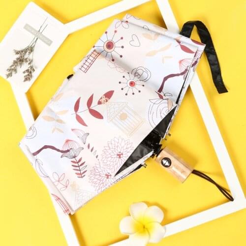 Travel Umbrella Rain Women Three-folding Travel Umbrella Windproof Digital Printing Flower Umbrella Female Waterproof parasol